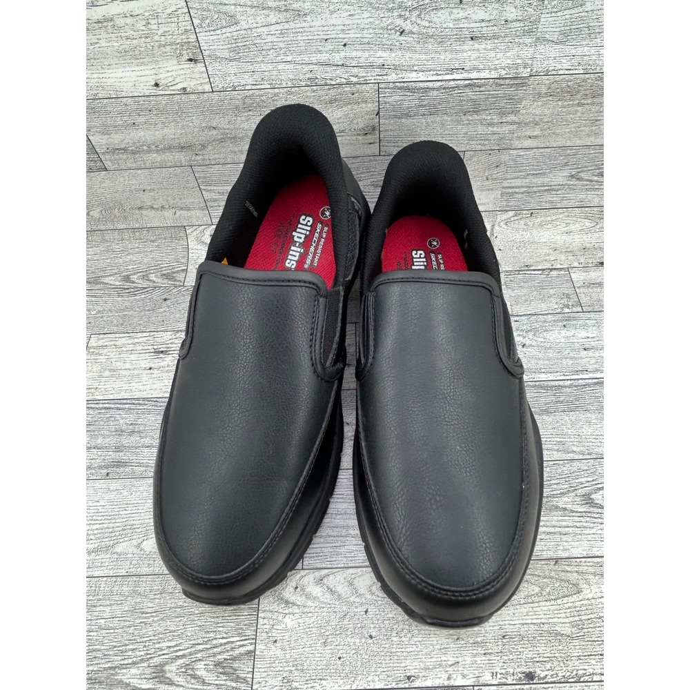Skechers Slip-ins Work Women Sz 9 Wide Black Slip Resistant Shoes 108235W EH SRO